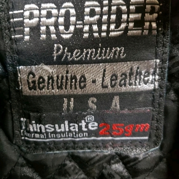 Pro-Rider Premium Leather Motorcycle Jacket Thinsulate Liner Removable Mens 50. - Picture 8 of 12